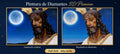 Cuadro de pintura de diamantes 5D con retrato de hombre y luna, antes y después