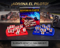 Juego de mesa Adivina quién F1 con fichas y tarjetas de pilotos, azul y rojo