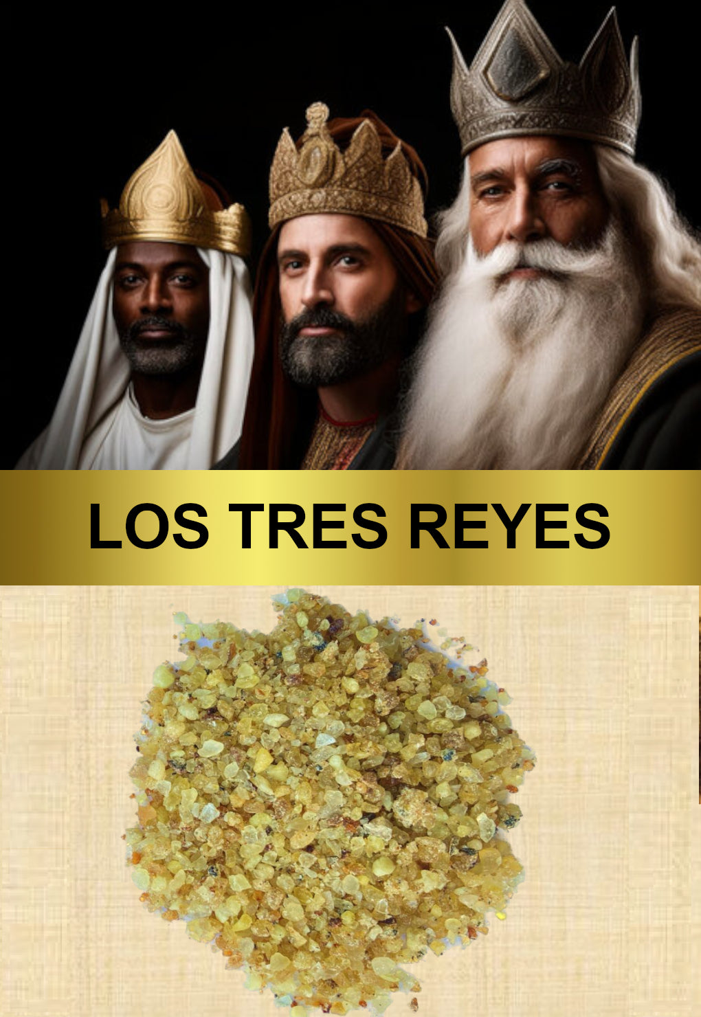 Incienso en gránulos amarillos y verdes, en montículo