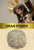 Incienso Gran Poder: granos claros con tonos gris y arena, en montón redondo.