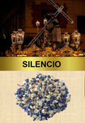 Incienso Silencio: granos azules oscuros, en montón redondo.